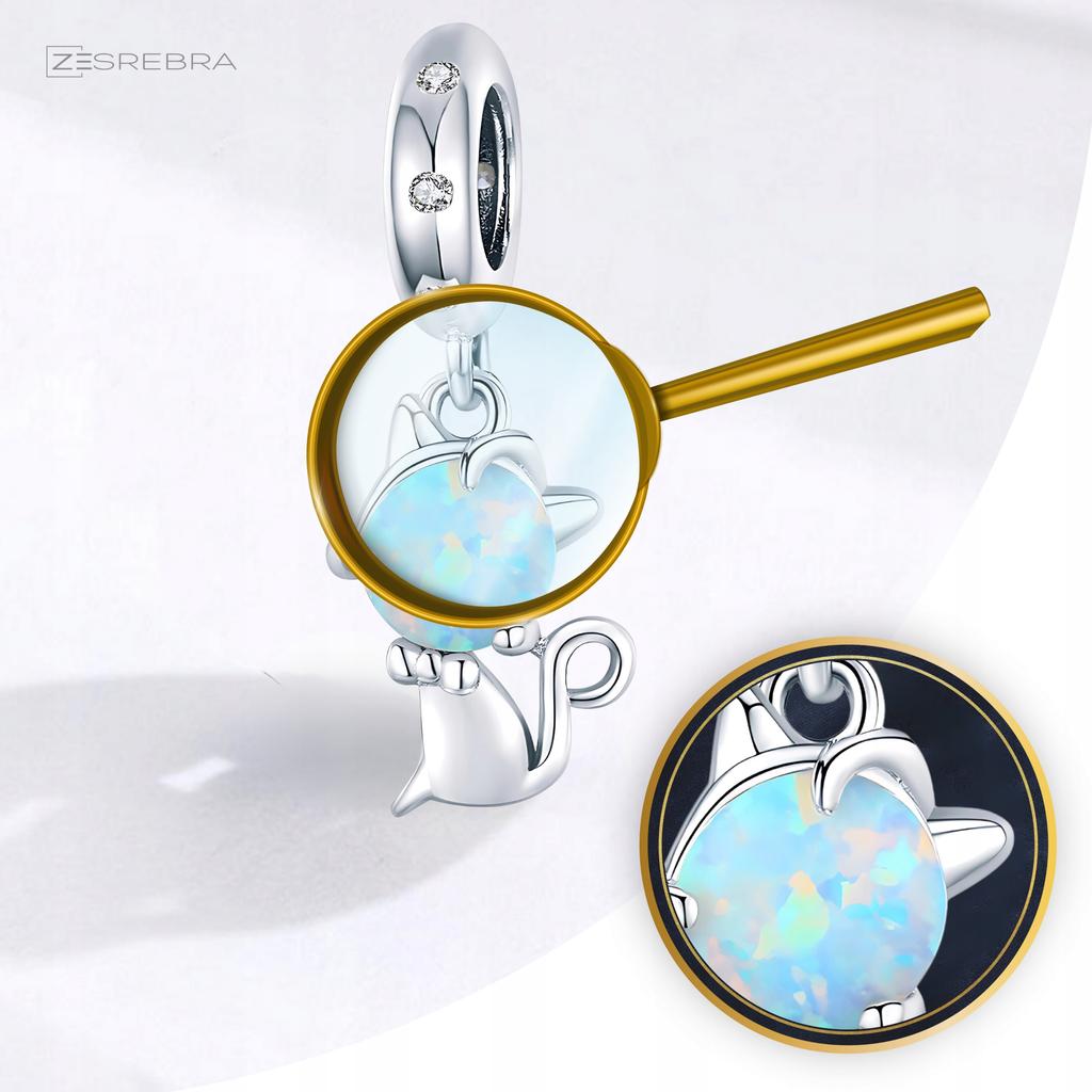 Charms Pearl Kitten S925 Pendant Beads Cat Colorful Pendant