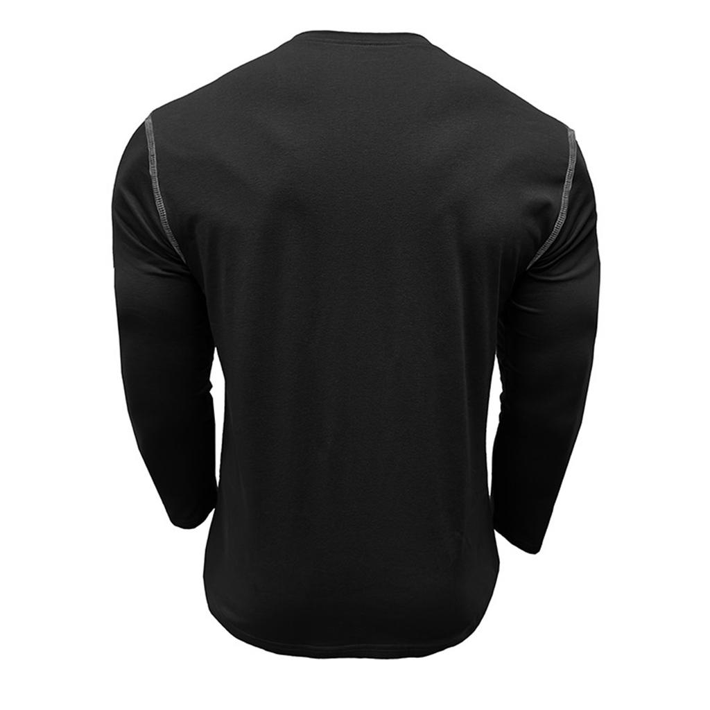 Men's Casual Solid Color Buckle Quick Dry Shoulder  Long Sleeved