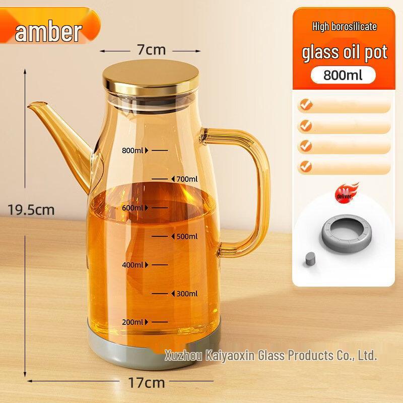 ZISIZ Glass Oil & Vinegar Dispenser Bottle Set