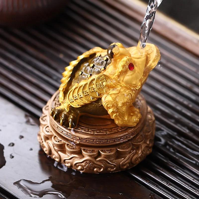 High-grade Golden Tea Ornaments New Chinese Style Table Decoration Crafts Gift Color-Changing Tea Pet