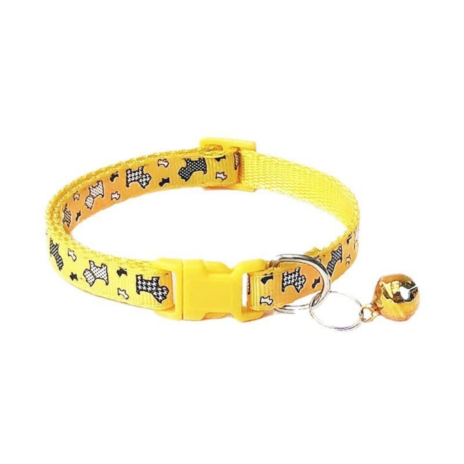 

Patchwork Bell Dog Pattern Collar Collar One Size жовтий
