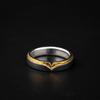 Adjustable Sterling Wing Motif Ring Men Women Minimalist Asymmetrical Geometric Finger