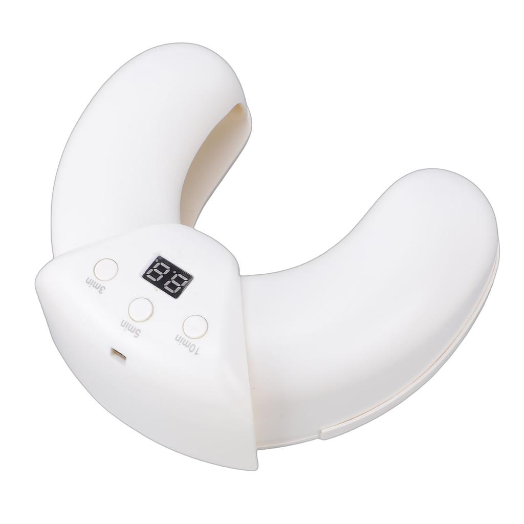 Nail Lamp 3 Timer Settings 18 LED Moon Shape Plug In Nail Dryer Even Curing for Gel Polish Countdown Timer White