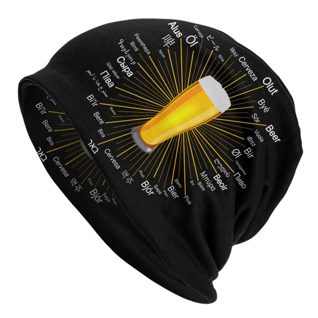 Funny Beer Design Skullies Beanies Caps Unisex Winter Warm Knit Hat Women Unisex Adult Alcohol Lover Bonnet Hats Outdoor Ski Cap