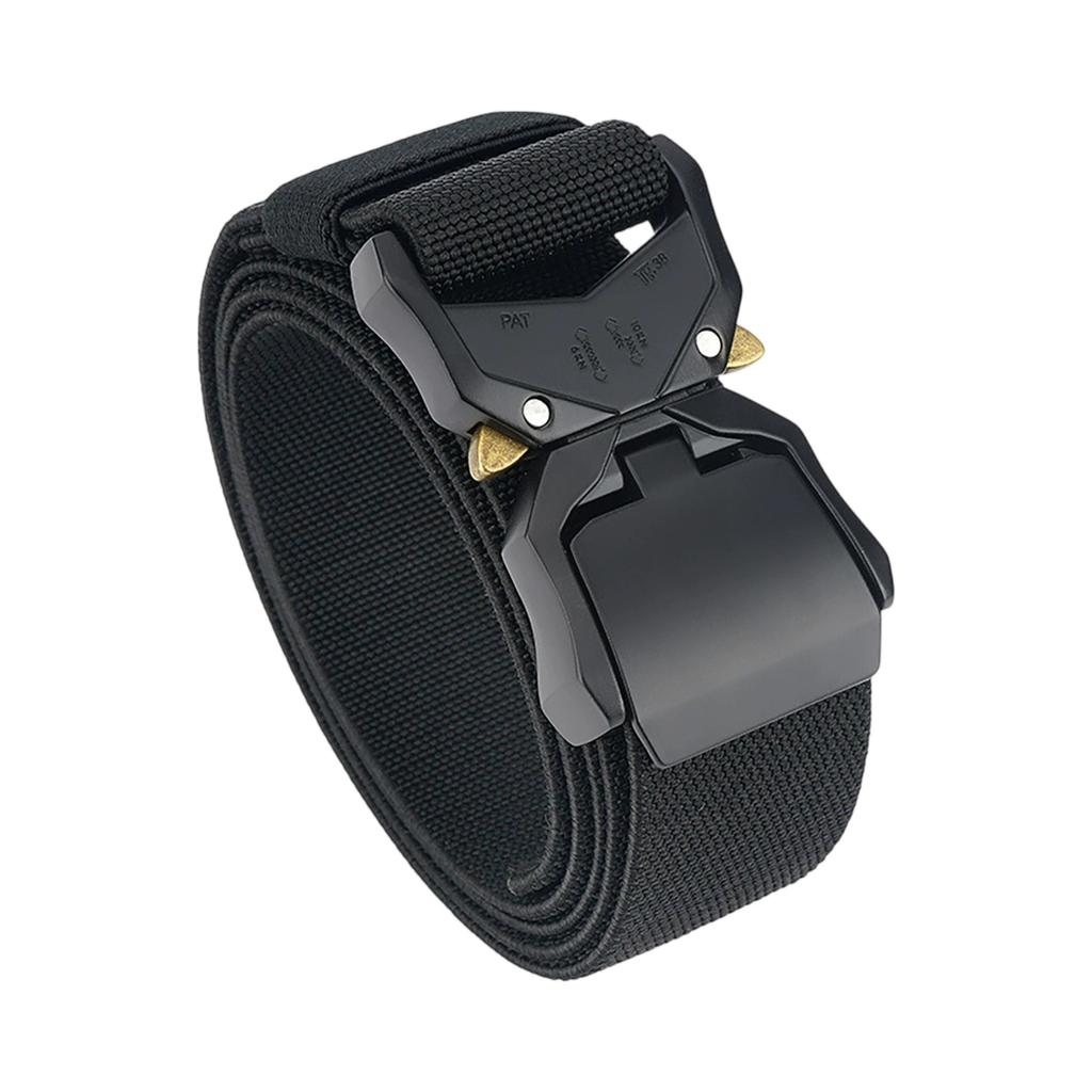 Quick Release Nylon Belt Luxury Design Casual Plastic Buckle Waistband Adjustable Leisure Elastic Waist Belt