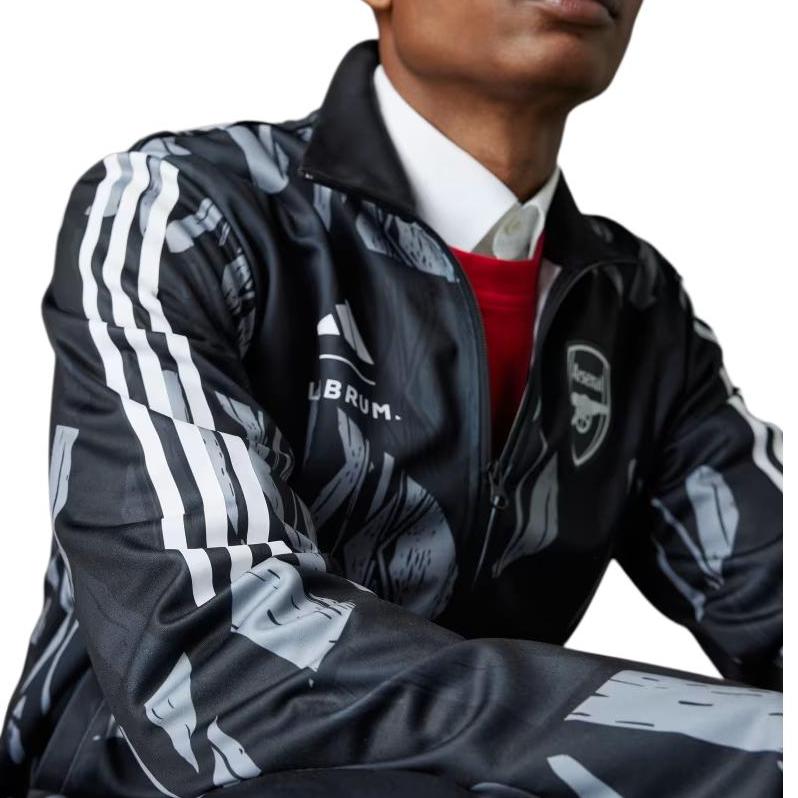 Adidas Arsenal Labrums Tiro Track Top Color Block Design Versatile Football Sports Stand Collar Long Sleeve Jacket Men Jacket Black IW3902