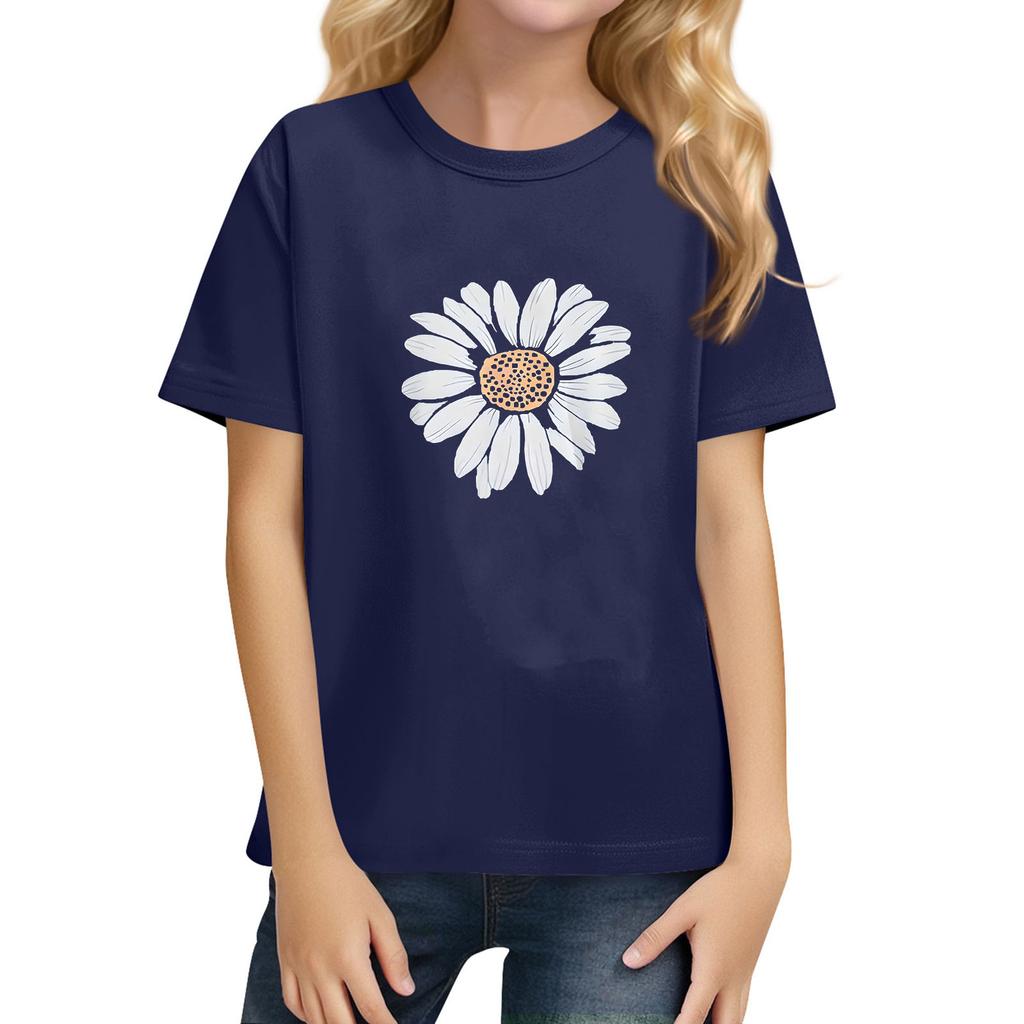 Children's Daily Casual Short-sleeved Color Tops T-shirt