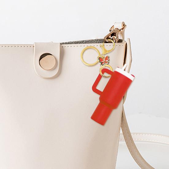 Mini Cup Keychain Charm School Bags Handbags Backpacks Keyring Multifunctional Lobster Clasp Key Holder Coin Bag