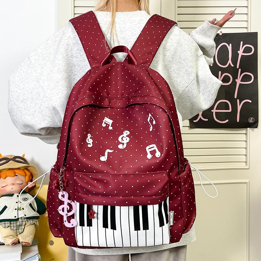 Nylon Rucksack mit Punktmuster für Mädchen und Jungen mit leichtem Design für Schule und Reisen