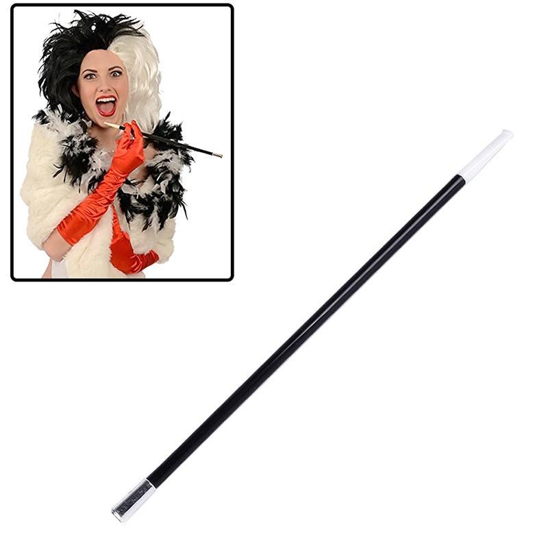 1920s Real Cigarette Holder long flapper gangster black, ivory white & silver