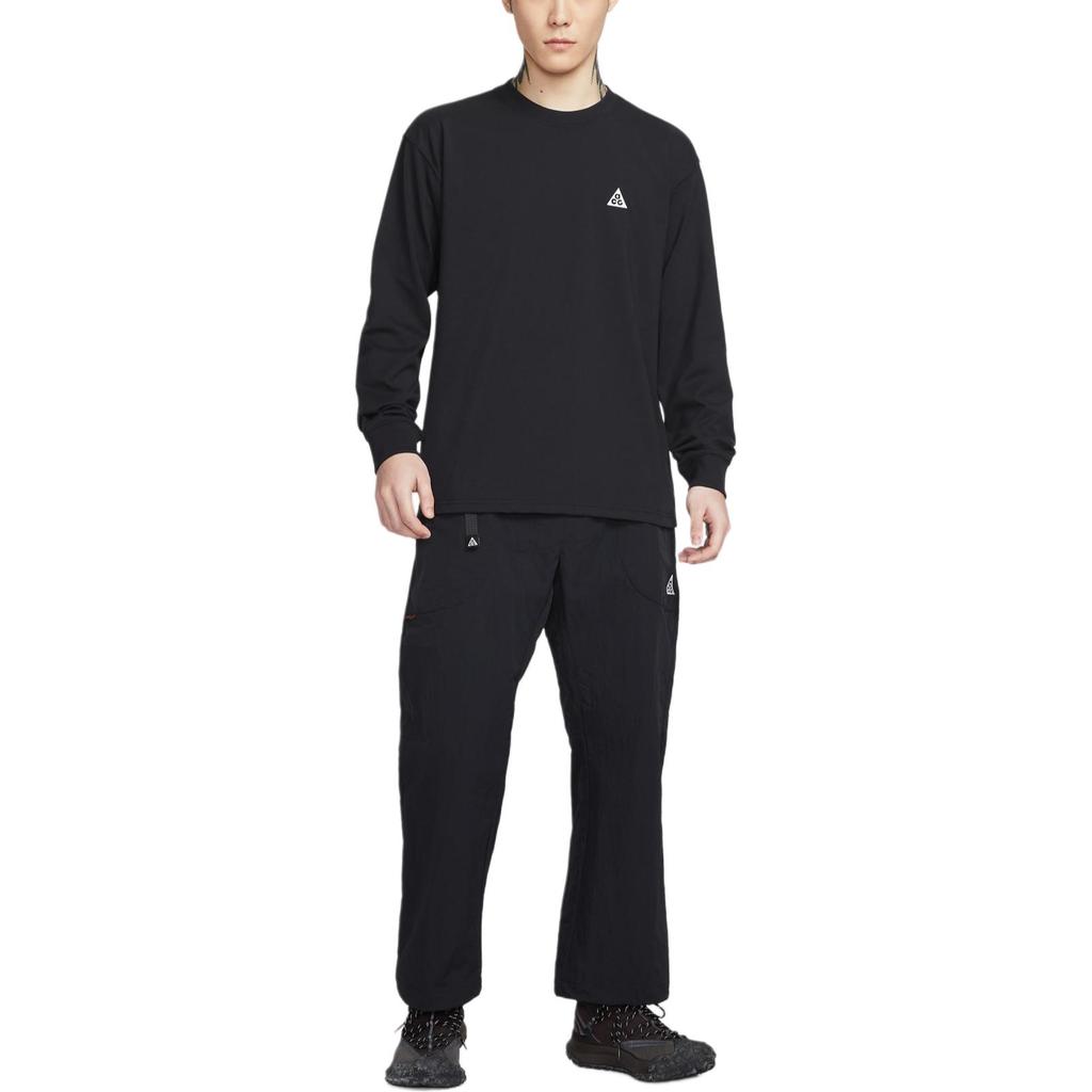Nike ACG Ribbed Crewneck Solid Sweatshirt Men tops Black FQ3739-010