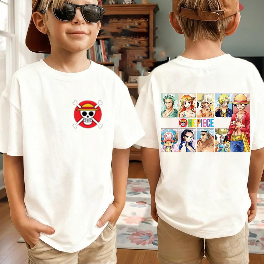 New One Piece Japanese Anime Printed Men's T-Shirt Roronoa Zoro Boy Children's Harajuku Short Sleeve Kids Luffy T-shirt Clothing