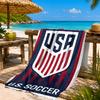 Usa Soccer Emblem Beach Towel, Quick-drying, Easy to Care for, Suitable for Both Fitness and Beach Vacations,Sports Essential