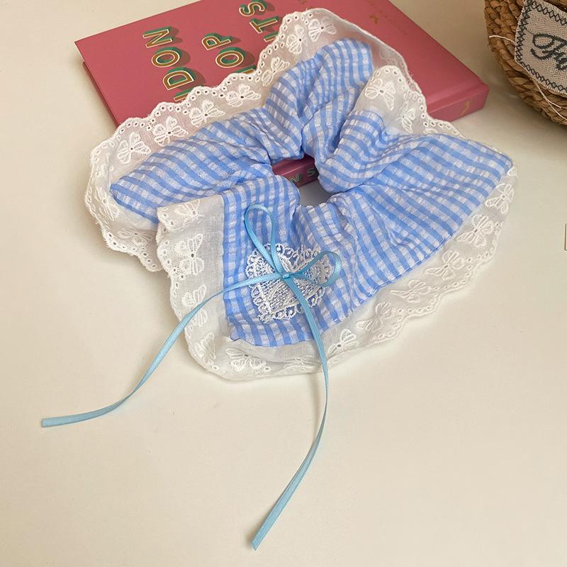 Lace love bow streamer square scarf hair band ins sweet small fresh headrope fashionable ponytail hair accessories
