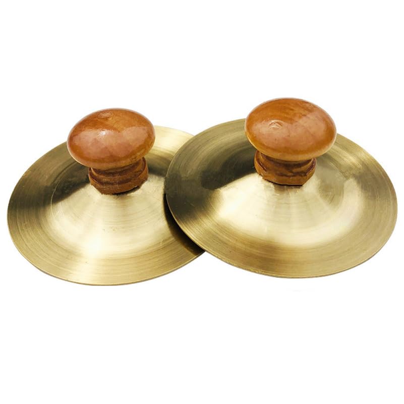 

VICASKY Мини-тарелки на подвесе Музыкальные 2 Детские ударные Ритмические Маленькие Ручные тарелки с деревянными ручками Инструменты, Штуки, Тарелки, Пальцы,