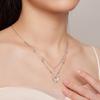 Silver Butterfly Necklace with Crystals, Adjustable Length