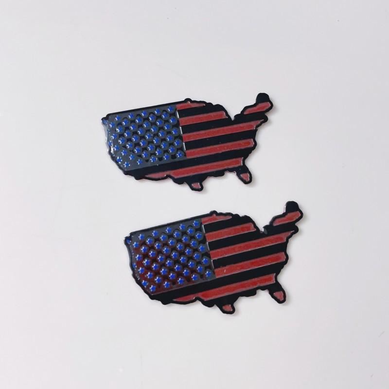 USA Flag Metal Car Sticker for American Trucks & Pickups - Suitable for Fender & Rear Emblem