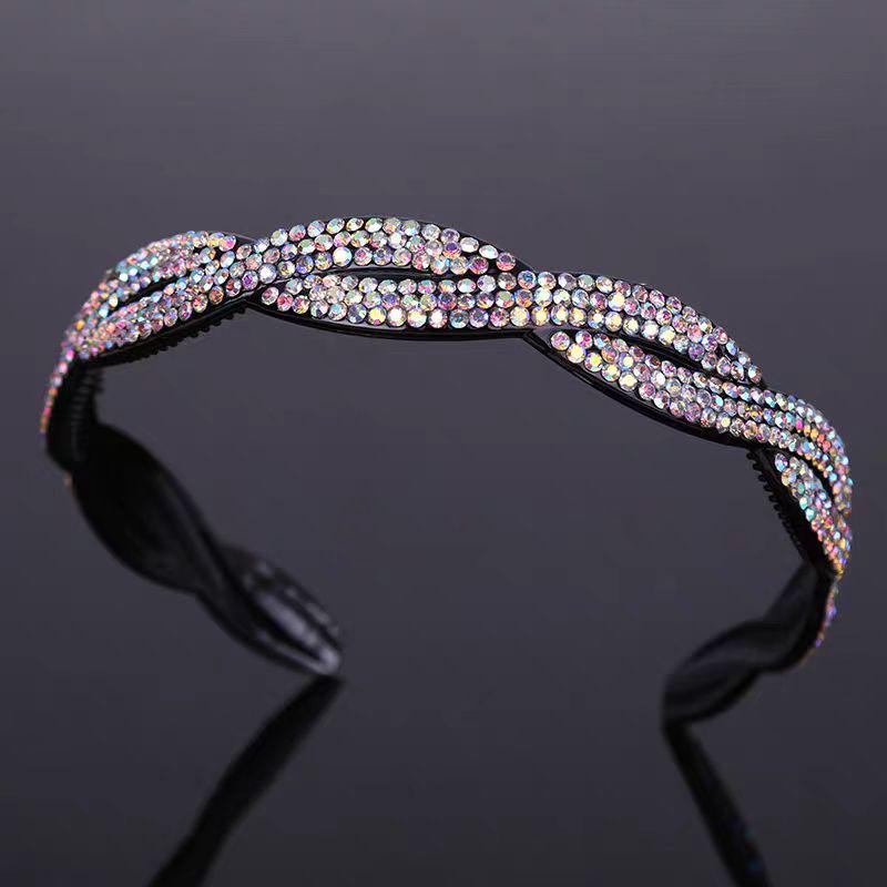 

Элегантная корейская повязка на голову с широким краем и стразами: Полный бриллиантовый темперамент Мода для женщин