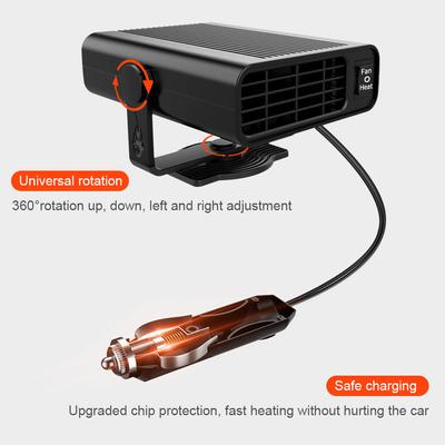 12V 120W Portable Windscreen Demister Fast Heating Defroster Heating Fan 360° Rotatable Car Cooling Heating Fan for All Cars