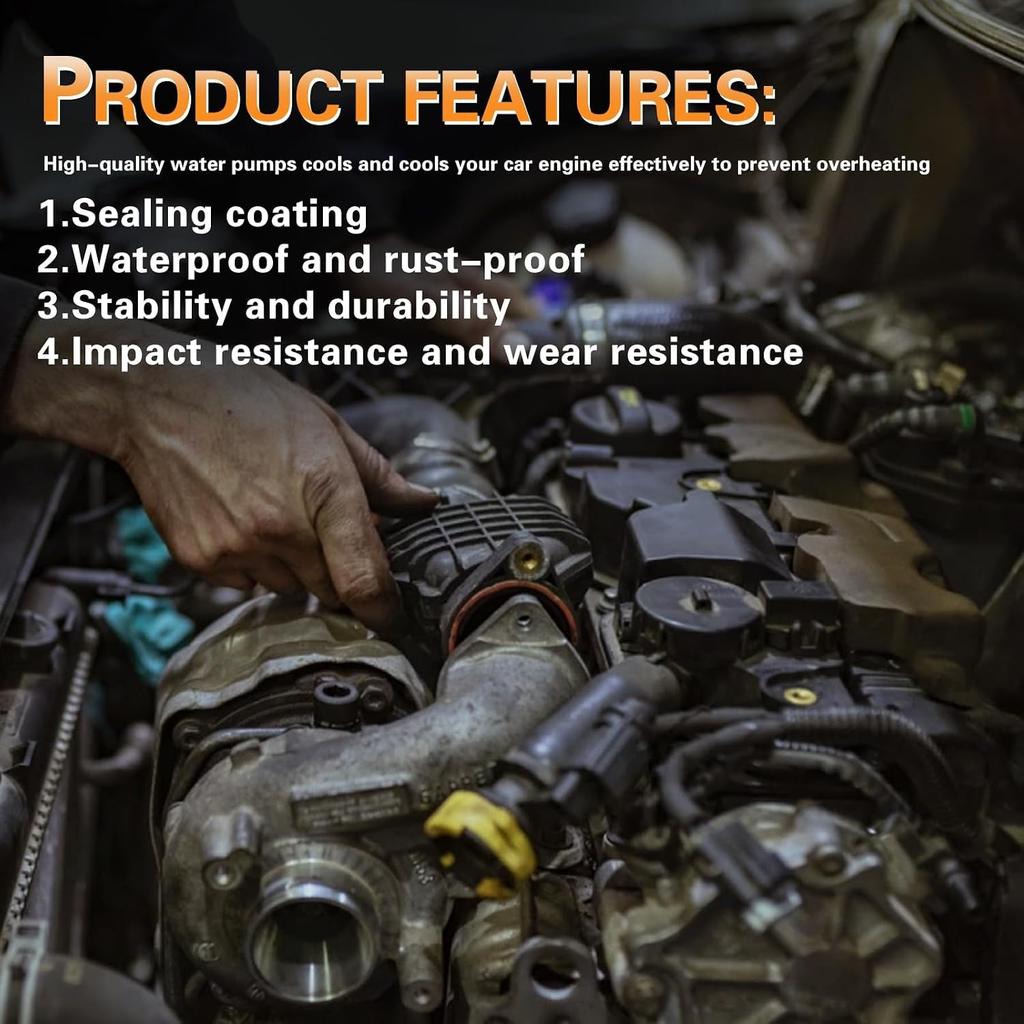 Engine Water Pump Thermostat Kit Compatible with 300 Town & Country Avenger Challenger Durango Grand Caravan Journey & Grand Cherokee Promaster