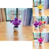 Artificial Green Plant Small Bonsai With Injection Molded Plastic Flowers For Desk Decor