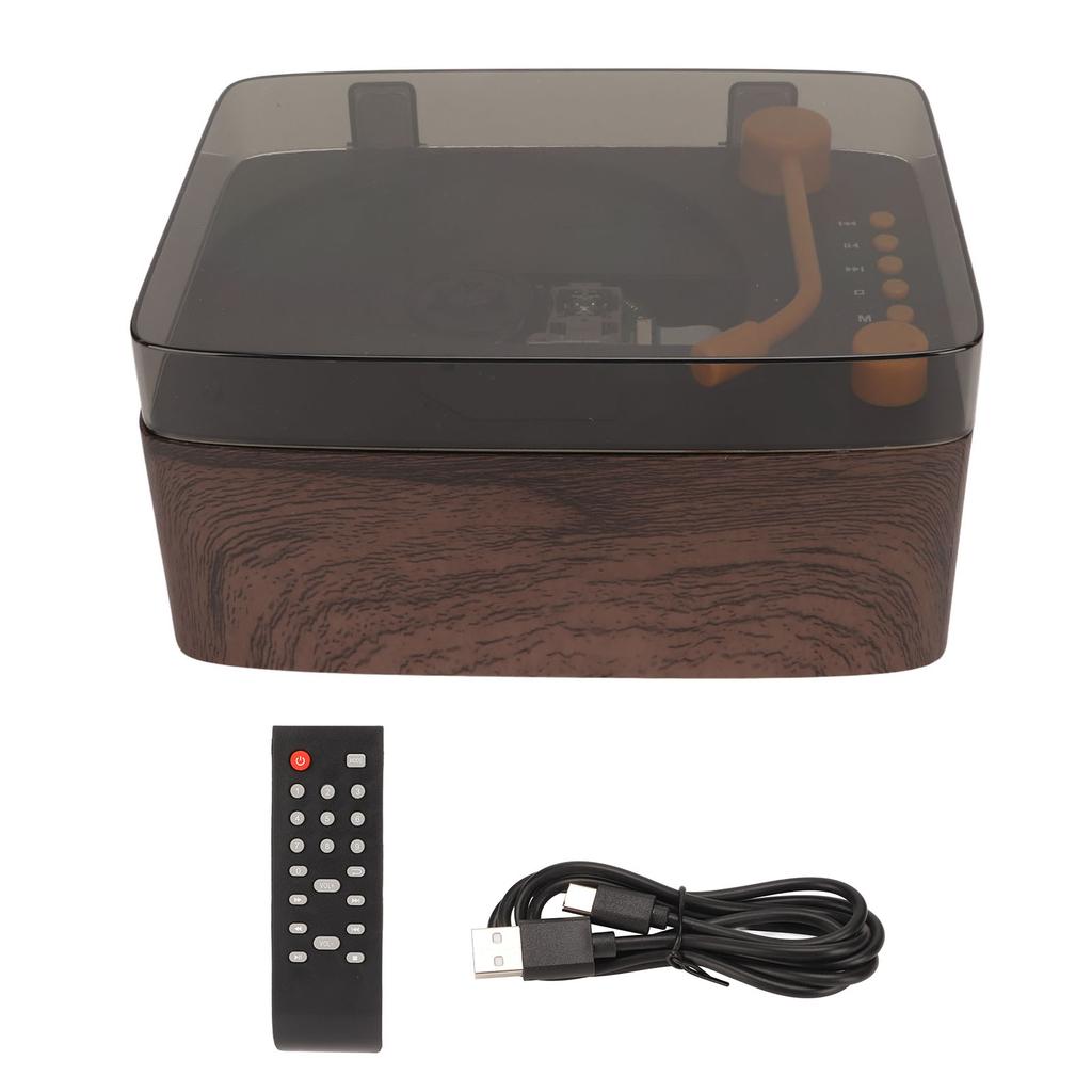 Bluetooth CD Player HiFi Stereo Portable CD Music Player with Remote Control Dust Cover Wood Grain