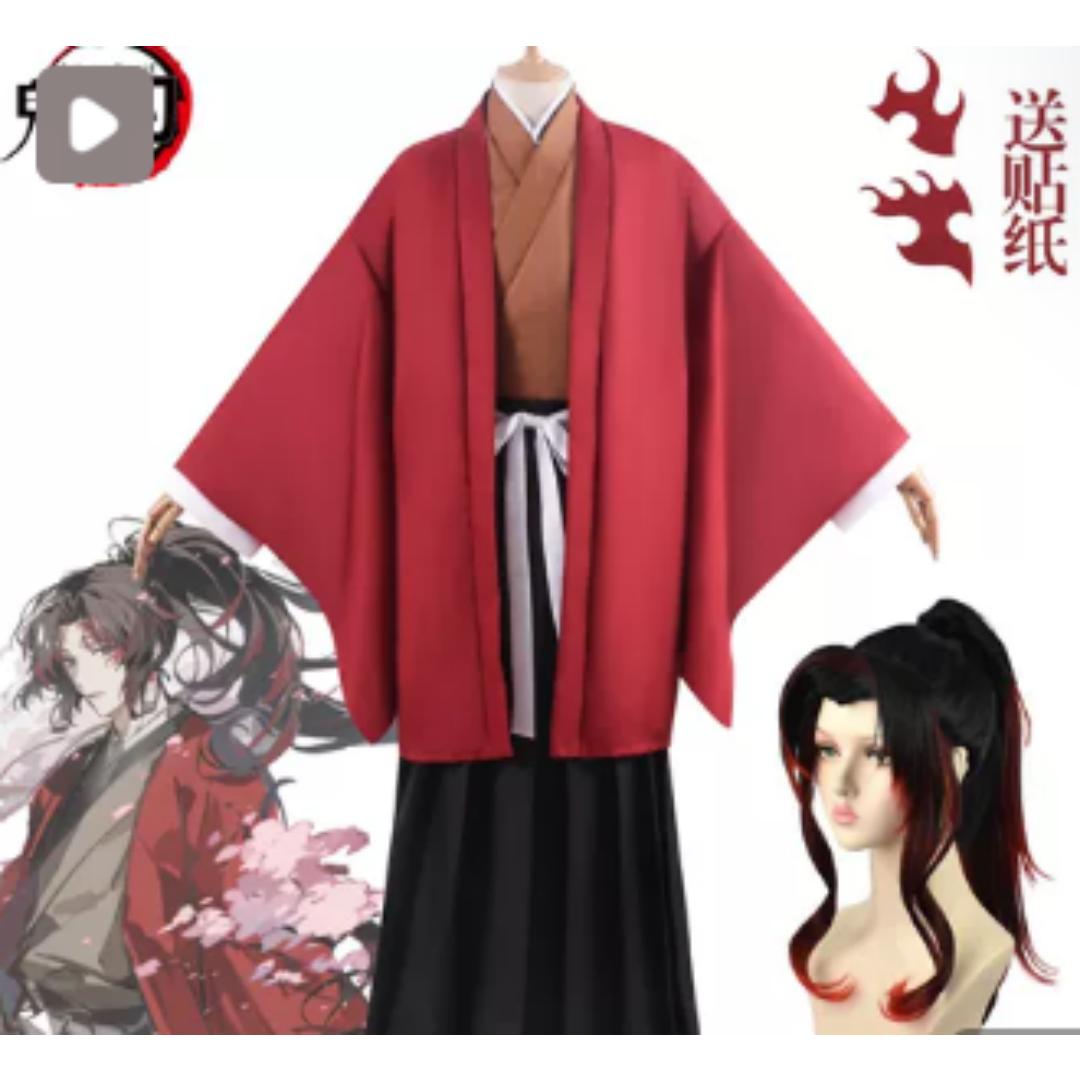 Anime Tsugikuni Yoriichi Cosplay Tērps Parūka