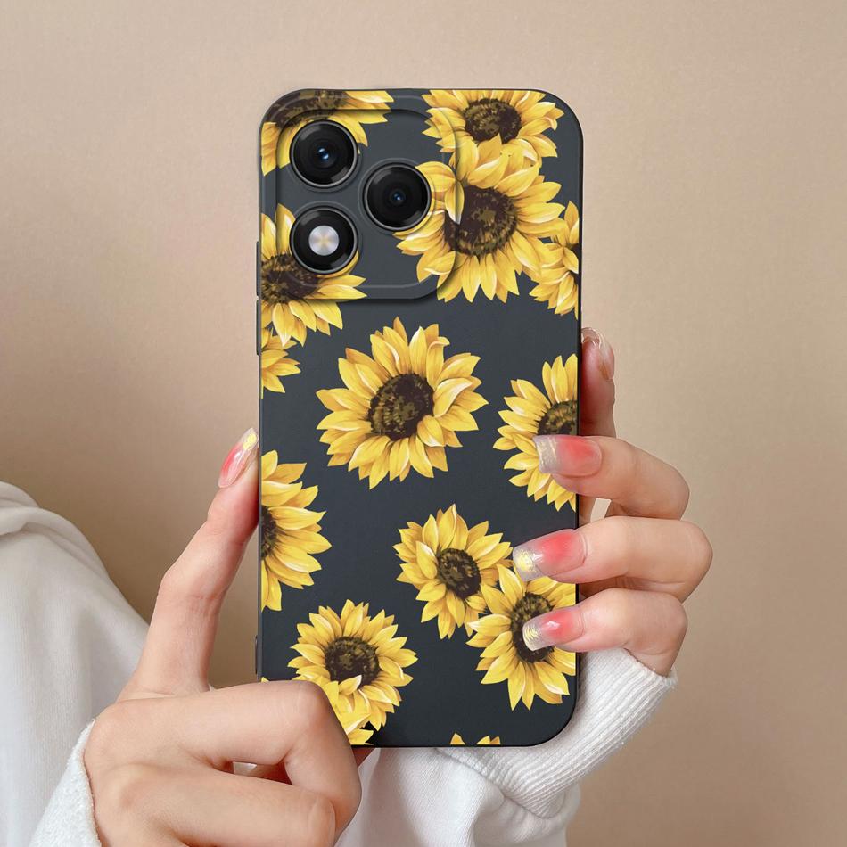 Case For Honor 400 Lite Candy Painted Flowers Phone Cover Soft Liquid Silicone Upgrade Camera Protection Shockproof Back Covers