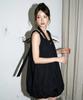 The Green Lab Shirred Sleeveless Mini Dress [Black]