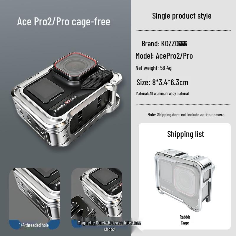 Металлическая клетка-рамка Insta360 Acepro с быстросъемным креплением и магнитным горизонтальным/вертикальным расширением