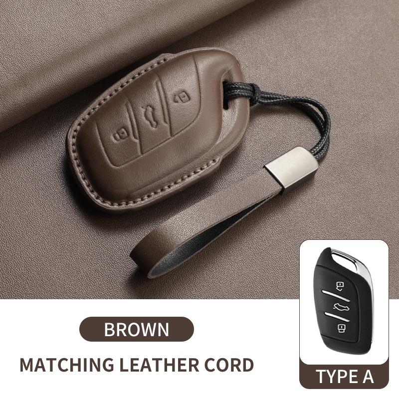 Leather Car Smart Remote Key Case Cover Shell For Roewe RX5 I5 I6 RX3 RX8 ERX5 D6 D7 D5X Durable Anti-Scratch Auto Key Protecter