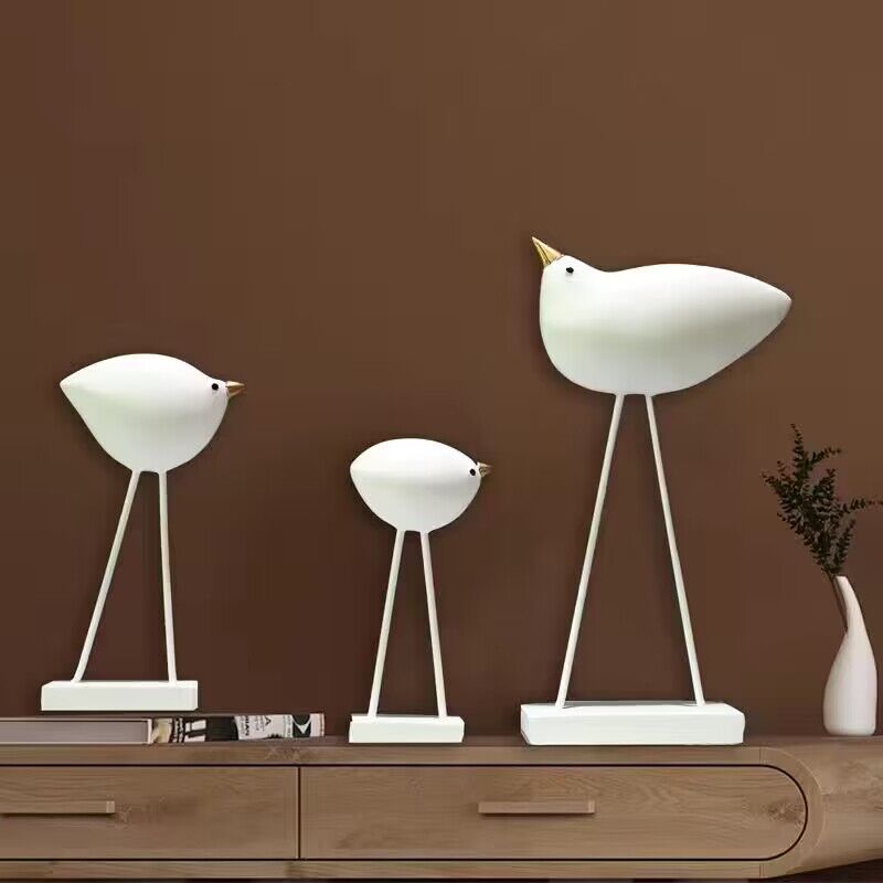 European Cute Resin Bird Figurines Home room Items Desk Statue Decoration Cafe Table Miniatures Accessories valentine day gifts