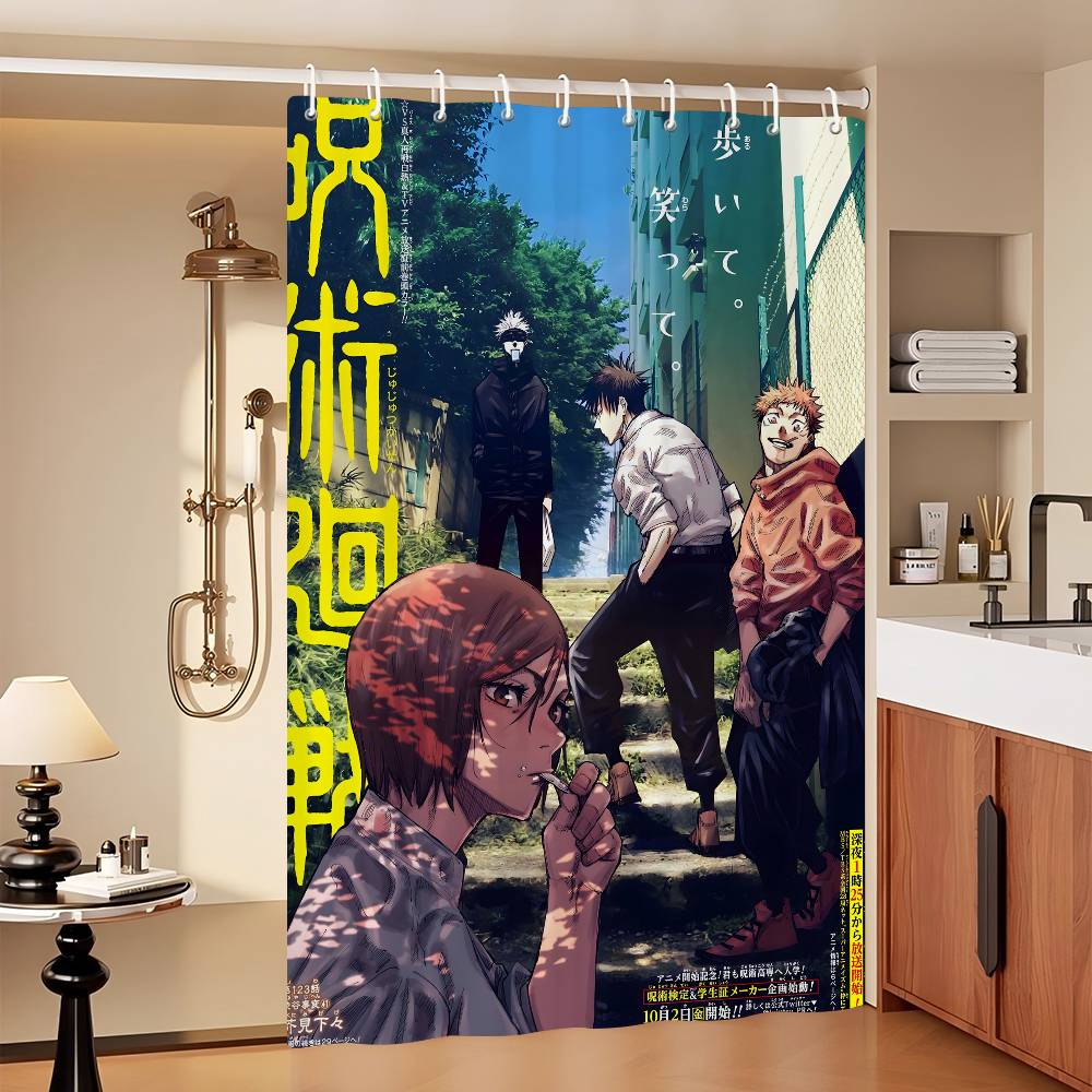 J-Jujutsues Japan Anime K-Kaisenes Waterproof Fabric Shower Curtain Bathroom Decoration Curtain Home Shower Curtain