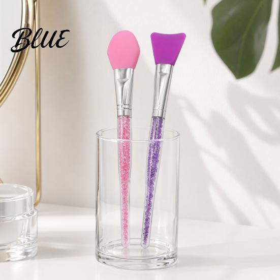 Silicone Face Mask Brush Applicator Brush Facial Mud with Non-Slip Rhinestone Handle Hairless Clay Tools