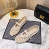 Summer Women's Mesh Flat Shoes Fashion Metal Buckle Mary Jane Shoes Comfortable Soft Bottom Non-slip Casual Shoe Designer Brands