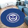 Portsmouth Football Club Round Area Rug,Carpet Rug for Living Room Bedroom Sofa Playroom Decor,Non-slip Floor Mat
