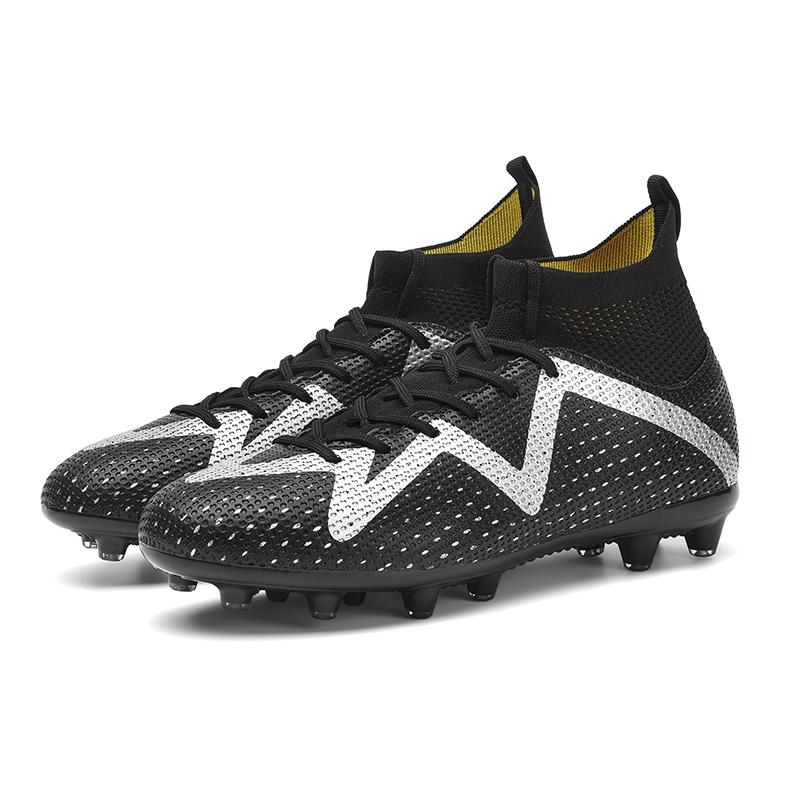 Men Football Boots Long Spikes High Ankle Soccer Shoes AG/TF Kids Outdoor Grass Cleats Soccer Boots Training Sport Football Shoes