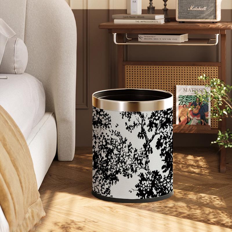Hemu Cheng High-Capacity Lidless Double-Layer Trash Can for Home and Office