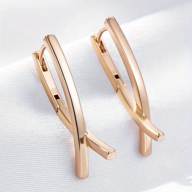 1 Pair Golden Color Cross Earrings Women Wedding Drop Earrings Jewelry