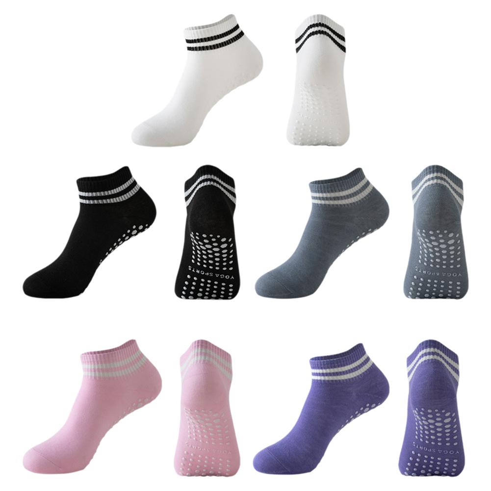 1Pair Grip Socks For Women Non Slip Pilates Yoga Socks Men Ballet Sports Stripes Athletic Worko S6T6