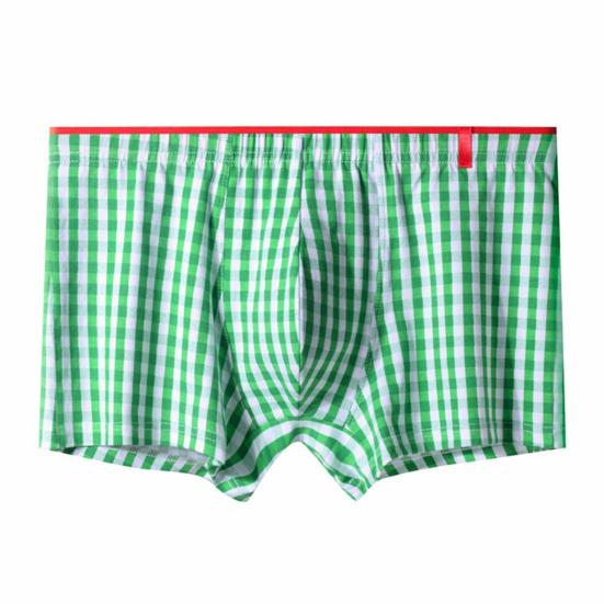 

Мужское нижнее белье-боксеры, эластичный пояс со средней посадкой, шорты в клетку с принтом, U-выпуклые дышащие трусики, повседневная одежда L зелёный