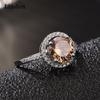Lindon Classic Copper Alloy Zircon Ring Ladies Jewelry Wedding Promise Party Gift