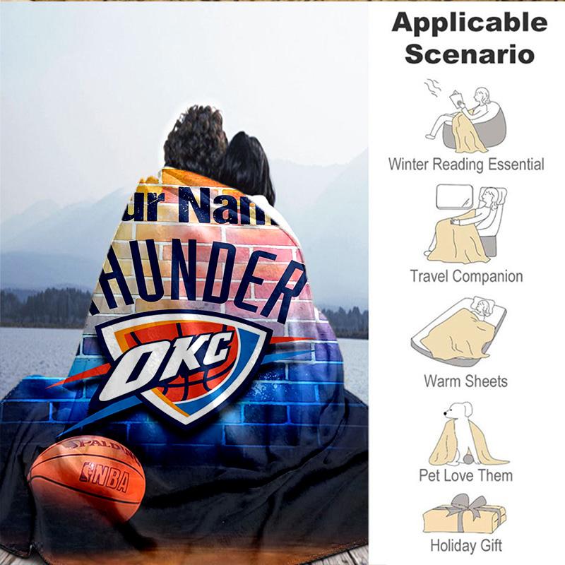 1PC Custom Name Blanket Oklahoma Sports Team Flannel Blankets Patterns Throw Blanket All-Season Soft Gift for Couch, Bed, Camping, Birthday Gifts