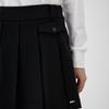 Goxo Pleat Skirt Black With Metal Logo Flap