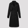 Womens Classic Trench Coat With Notched Lapel Double-Breasted Buttons Waist Tie Elegant Fit 2026