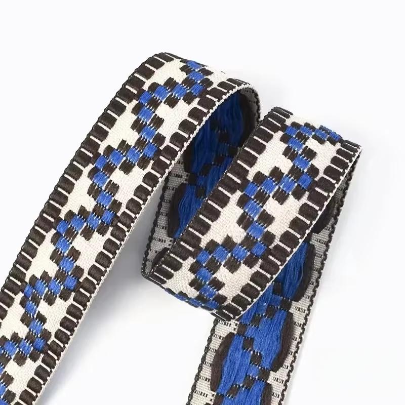 2/5/10Yards Meetee 30mm Polyester Webbing Ethnic Jacquard Ribbon Band Clothing Bags Decor Belt Fabric DIY Sewing Accessories