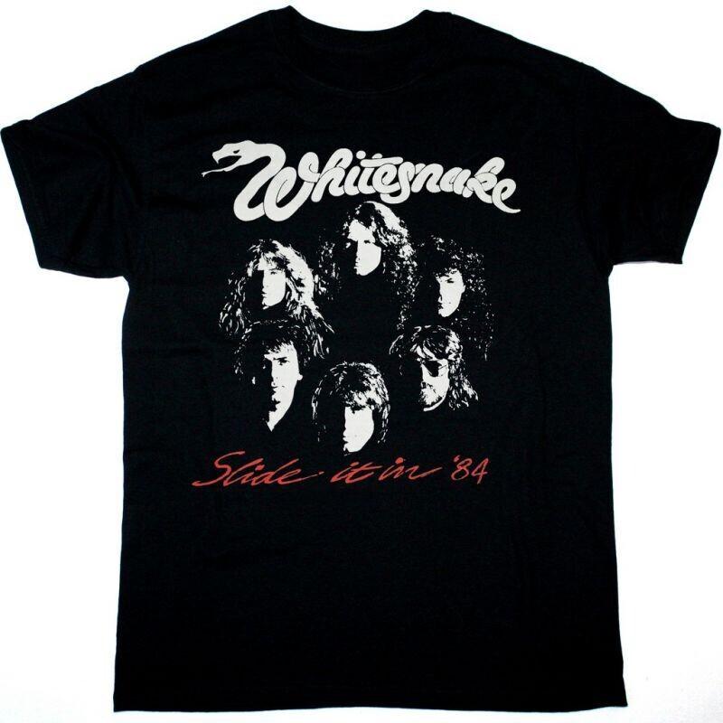 WHITESNAKE SLIDE IT IN 84 Cotton Black All Size Unisex Shirt BL100 L
