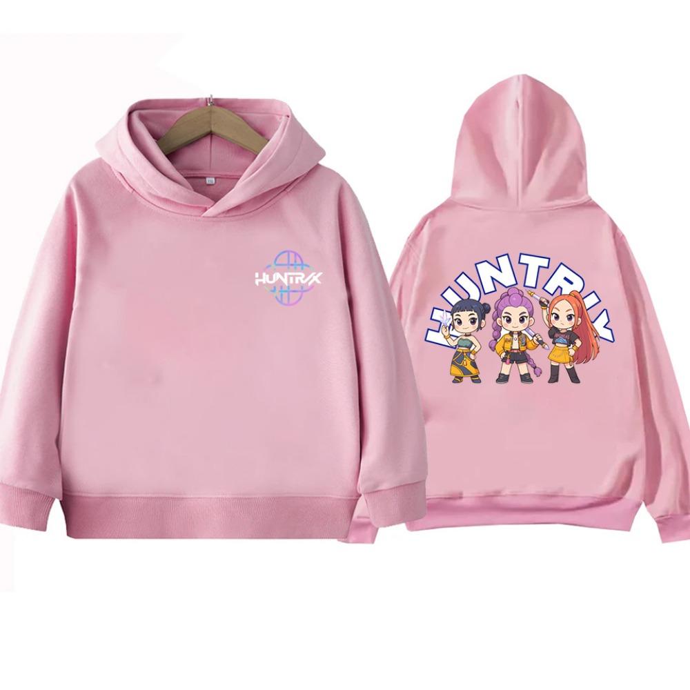 KPop Devil Hunter Cute Cartoon Printed Children's Long Sleeved Hooded Sweatshirt 2025 Trendy Bestseller Girls Fashion Street Wear