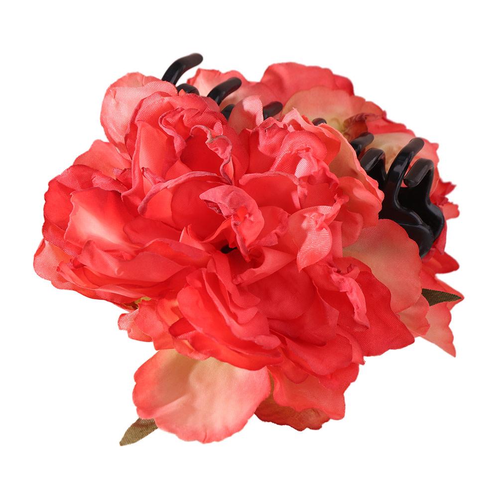 Ponytail Clip Artificial Flower Claw Clip Hairpin Large Shark Clip Peony Flower Hair Claw  Girl