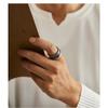 Adjustable Vintage Geometric Ring Men Women Sterling Asymmetrical Design Retro Minimalist Band